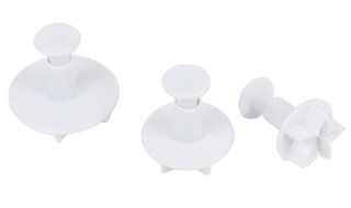 Leegoal (TM) Three Holly Leak Cookie Sugarcraft Fondant Decorating Plunger Cutter Mold (White,Set of 2) N14