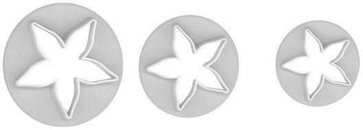 Leegoal (TM) Three Holly Leak Cookie Sugarcraft Fondant Decorating Plunger Cutter Mold (White,Set of 2) N15