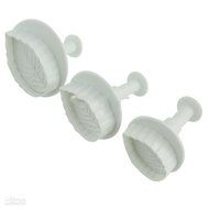 Leegoal (TM) Three Holly Leak Cookie Sugarcraft Fondant Decorating Plunger Cutter Mold (White,Set of 2) N17