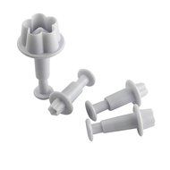 Leegoal (TM) Three Holly Leak Cookie Sugarcraft Fondant Decorating Plunger Cutter Mold (White,Set of 2) N27