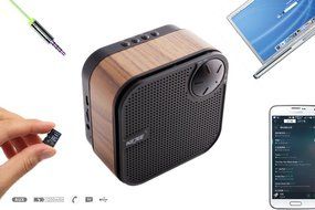 Wood Portable Wireless Bluetooth Speaker, Outdoor Retro Nostalgic Desktop Speaker with Enhanced Bass, Build-in... N9