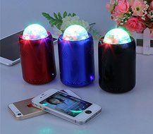 (Black Color) Wireless Portable Bluetooth Music Speaker with LED Disco Mirror Ball N2