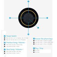 DROK&reg; Portable Waterproof Dust-proof Wireless Bluetooth Audio Shower Speaker Outdoor Indoor Hands-Free Speakers N2