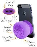 Mini Portable Bluetooth Speaker - Great Sound, Water Resistant with Built-in Microphone &ndash; Purple N2
