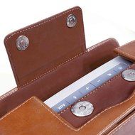 Tuff-Luv Vintage Genuine Leather NFC Travel Case for Bose Sound Link Mini / Mini II With NFC tag - Brown N3