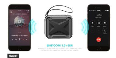 HAVIT Portable Wireless Bluetooth 4.1 Speaker, IPX5 Waterproof Dustproof for Outdoors Sport or Shower, Rechargeable... N22