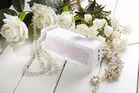 a.m.p SP1 Portable Bluetooth Speaker, White N6