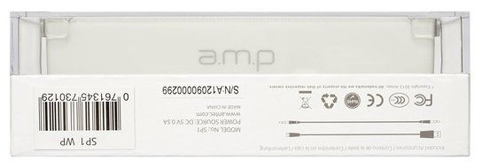 a.m.p SP1 Portable Bluetooth Speaker, White N16