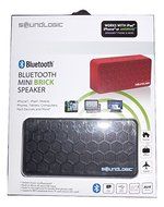 Soundlogic Bluetooth Mini Brick Speaker, Black, mp3, iphone, android, tablet compatible