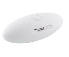 White Portable Bluetooth Stereo Speaker, Built-in USB/SD input, Built-In Rechargeable Lithium Battery, Measures... N5