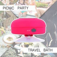 Foolly Waterproof Bluetooth Shower Speakers with Suction Cup &amp; Mic Handsfree for Phone Call Pink N3
