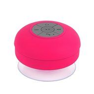 Foolly Waterproof Bluetooth Shower Speakers with Suction Cup &amp; Mic Handsfree for Phone Call Pink N8