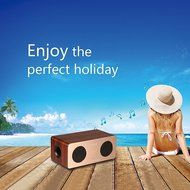 10W Portable Wireless wooden Bluetooth 3.0 Speaker with Enhanced Bass HI-FI Surround Dual Stereo Sound Speaker... N6