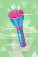 LiMiTeD Too LBT502BLPK Wireless Microphone Bluetooth Speaker, Sing Along with you Favorite Music, Blue/pink N4