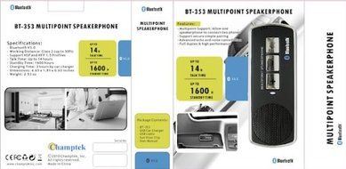Champtek Bluetooth V3.0 Hands-Free Multipoint Speakerphone N4