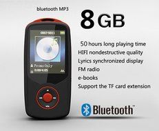 MEEKO 8GB Hi-Fi Lossless Sound Bluetooth MP3 Player 50 Hours Playback,FM Radio Record, Red N3
