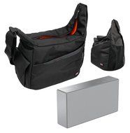 DURAGADGET Premium Quality Satchel-Style Messenger Bag in Black &amp; Orange for Sony SRS- X5 Bluetooth Compatible...