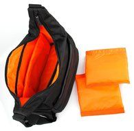 DURAGADGET Premium Quality Satchel-Style Messenger Bag in Black &amp; Orange for Sony SRS- X5 Bluetooth Compatible... N9