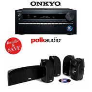 Onkyo TX-NR1030 9.2-Ch Dolby Atmos Ready Network A/V Receiver + A Polk Audio TL350 Blackstone Series 5.0 Home...