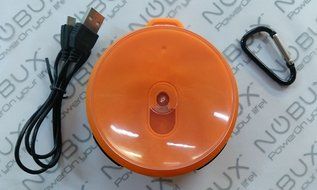 NOBUX SOUND PUCK ORANGE WIRELESS SPEAKER, WEATHER POOF IP65 + 3.3&#039; Sync Charger Cable Micro usb + Dual usb wall... N3