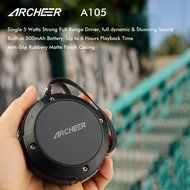 Archeer Waterproof Speaker Portable Outdoor Bluetooth Speaker with Bass, 6 Hour Playtime 5W Driver, A105 Black N6