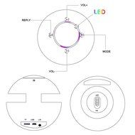 Portable Bluetooth Wireless Stereo Speaker with Touch Button LED Light Build-in Microphone Support Hands-free... N4