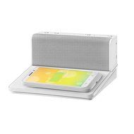 Portable Bluetooth Mini Speaker with Wireless Charging Station QI Compatible Dock for Phone - White The Ohm by...