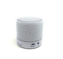 Music LED Wireless Portable Bluetooth Speaker with Handsfree Speakerphone and 3.5mm Jack and FM Radio (White)