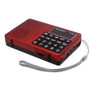 AMPSEVEN Portable AM/FM/SW 3 Band Radio Speaker USB MP3 Music Player Support Memory Delete,TF Card Slot(Red258) N2