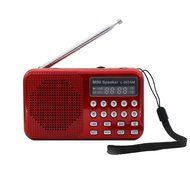 AMPSEVEN Portable AM/FM/SW 3 Band Radio Speaker USB MP3 Music Player Support Memory Delete,TF Card Slot(Red258) N16
