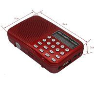AMPSEVEN Portable AM/FM/SW 3 Band Radio Speaker USB MP3 Music Player Support Memory Delete,TF Card Slot(Red258) N18