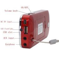 AMPSEVEN Portable AM/FM/SW 3 Band Radio Speaker USB MP3 Music Player Support Memory Delete,TF Card Slot(Red258) N32
