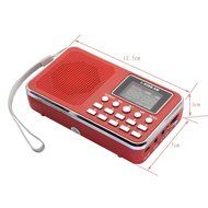 AMPSEVEN Portable AM/FM/SW 3 Band Radio Speaker USB MP3 Music Player Support Memory Delete,TF Card Slot(Red258) N36