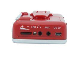 AMPSEVEN Portable AM/FM/SW 3 Band Radio Speaker USB MP3 Music Player Support Memory Delete,TF Card Slot(Red258) N38