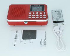 AMPSEVEN Portable AM/FM/SW 3 Band Radio Speaker USB MP3 Music Player Support Memory Delete,TF Card Slot(Red258) N40