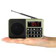 AMPSEVEN Portable AM/FM/SW 3 Band Radio Speaker USB MP3 Music Player Support Memory Delete,TF Card Slot(Red258) N43
