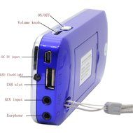 AMPSEVEN Portable AM/FM/SW 3 Band Radio Speaker USB MP3 Music Player Support Memory Delete,TF Card Slot(Red258) N57