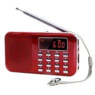 AMPSEVEN Portable AM/FM/SW 3 Band Radio Speaker USB MP3 Music Player Support Memory Delete,TF Card Slot(Red258) N79