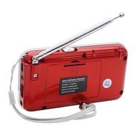 AMPSEVEN Portable AM/FM/SW 3 Band Radio Speaker USB MP3 Music Player Support Memory Delete,TF Card Slot(Red258) N81