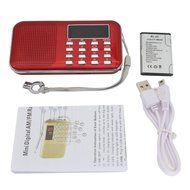 AMPSEVEN Portable AM/FM/SW 3 Band Radio Speaker USB MP3 Music Player Support Memory Delete,TF Card Slot(Red258) N84