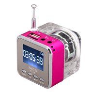 KLAREN Mini Digital Portable Music MP3/4 Player Micro SD/TF USB Disk Speaker FM Radio (Rose)