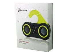 Oroview MAIN-35264 Waterproof Stereo Bluetooth Shower Speaker and Speakerphone, Green/Black