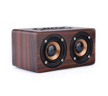Ultraportable Wood Bluetooth Speaker with Two Subwoofers and Enhanced Bass Wireless Stereo Sound Box with TF Card...