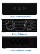 Latte BC235DBLK SoundMagic boom Portable Bluetooth Speaker with a Built-In Microphone and 2 Speakers (Black) N2