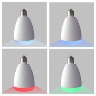 RoryTory Bluetooth Remote Controlled Music Speaker and LED House Party Color Changing Light Combo - White N5
