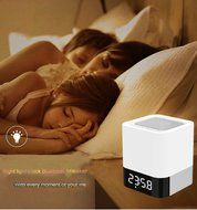 Light Bluetooth Speaker ,Musky DY28 Wireless Portable Speaker With Touch Sensor LED Lamp Music Player,Alarm Clock...