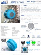 Tonez Audio Corp. AQUA Portable Speaker (Blue Marlin) N6