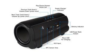 Nixeus ARC 4.0 Ultra-Portable Bluetooth 4.0 Wireless Speaker with aptX, Internal USB Power Bank, Built in Speakerphone... N3