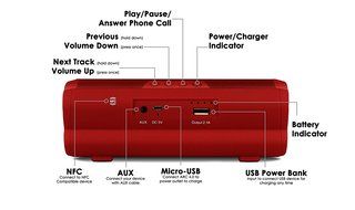 Nixeus ARC 4.0 Ultra-Portable Bluetooth 4.0 Wireless Speaker with aptX, Internal USB Power Bank, Built in Speakerphone... N10
