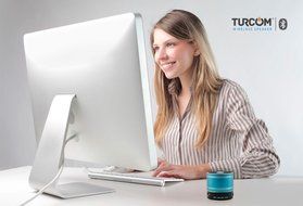 Turcom TS-451 Mini Blue Wireless Bluetooth Speaker 360 Degree Sound Enhanced Bass Hands Free 5 Hour Playtime Audio... N6